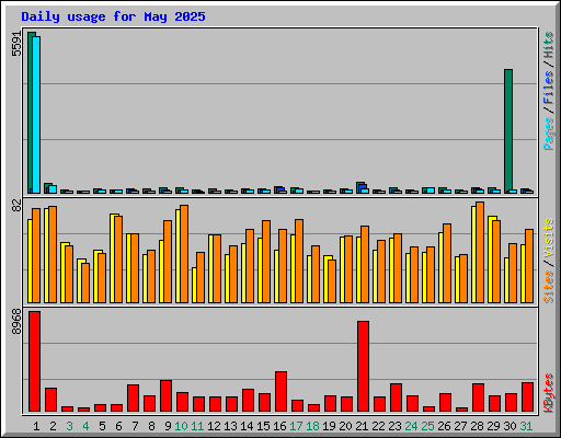 Daily usage for May 2025