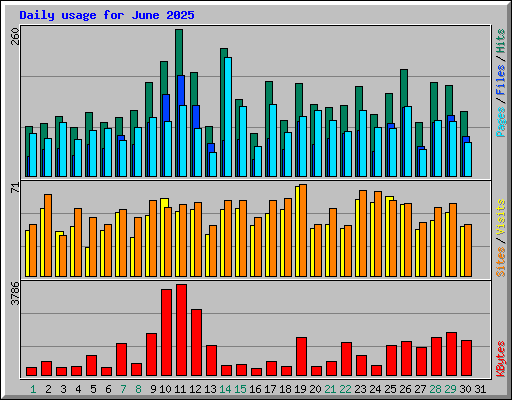 Daily usage for June 2025